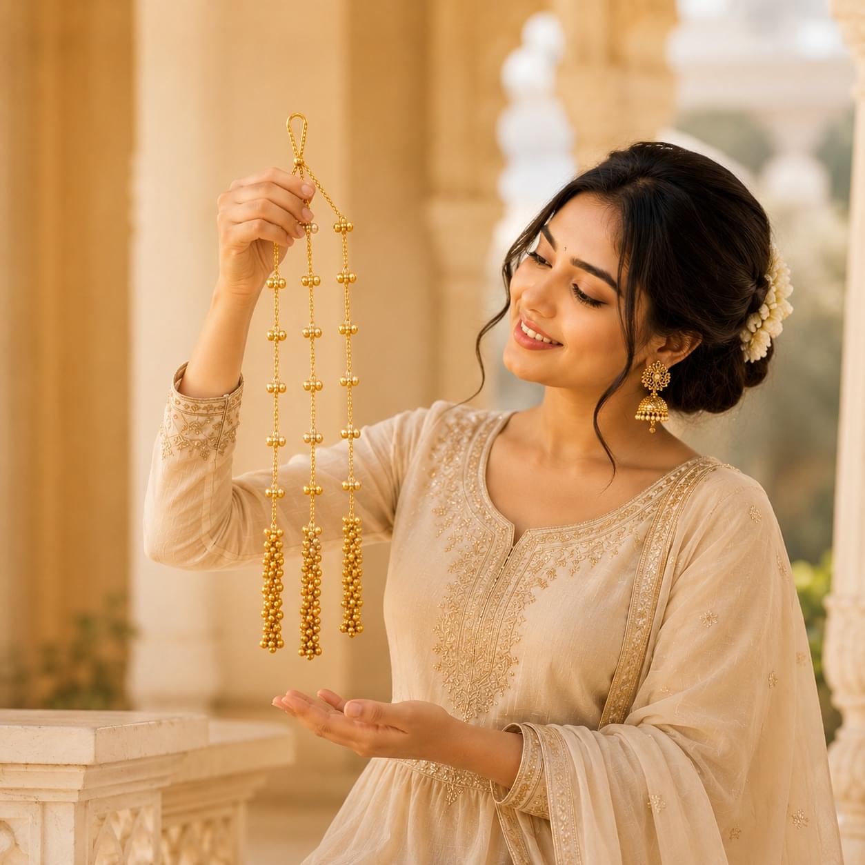 Golden Punjabi Bridal Prandha - Image 2